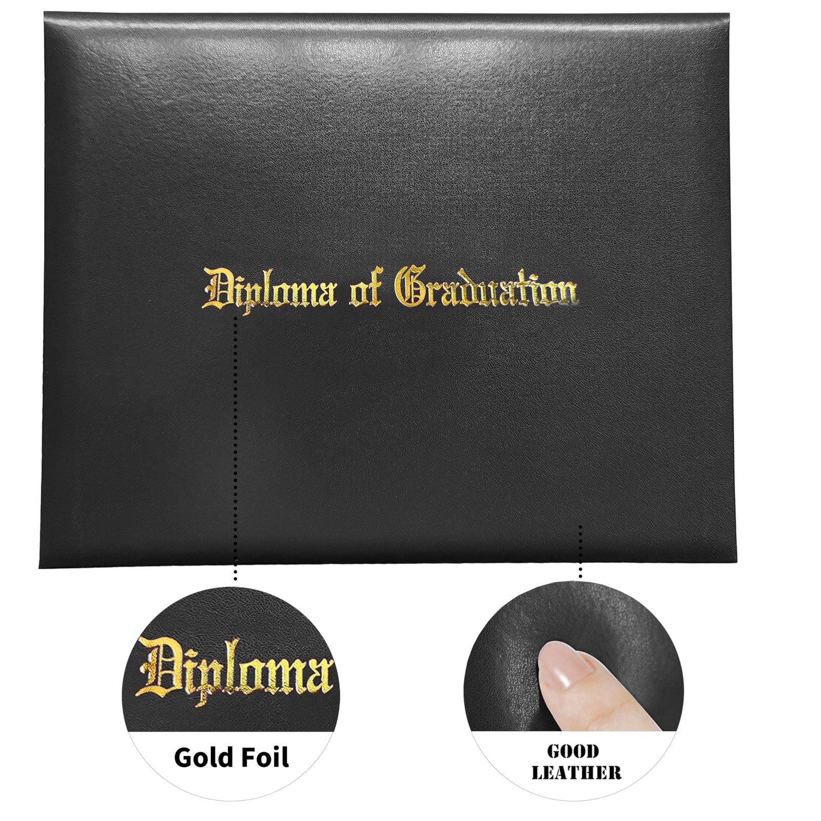 MyGradDay Imprinted Diploma Cover 8.5×11 Holder 1 Pack, Black