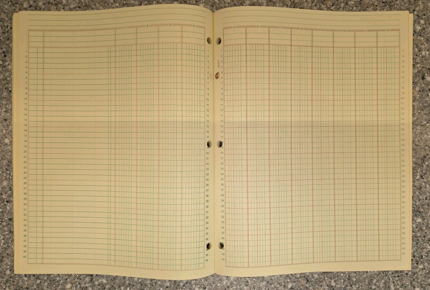 American Pad & Paper Columnar Pad 50 Sheets 12 Column Double Page Accounting