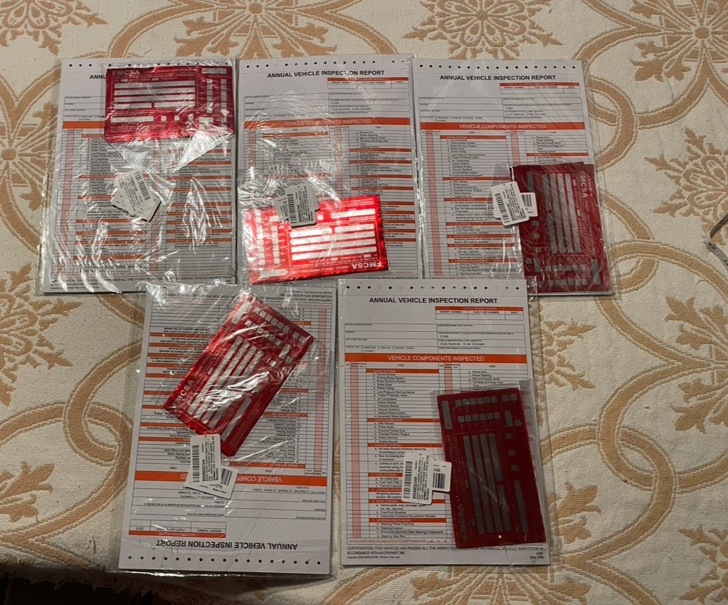 Annual Vehicle Inspection Report Sheets 5 Packs