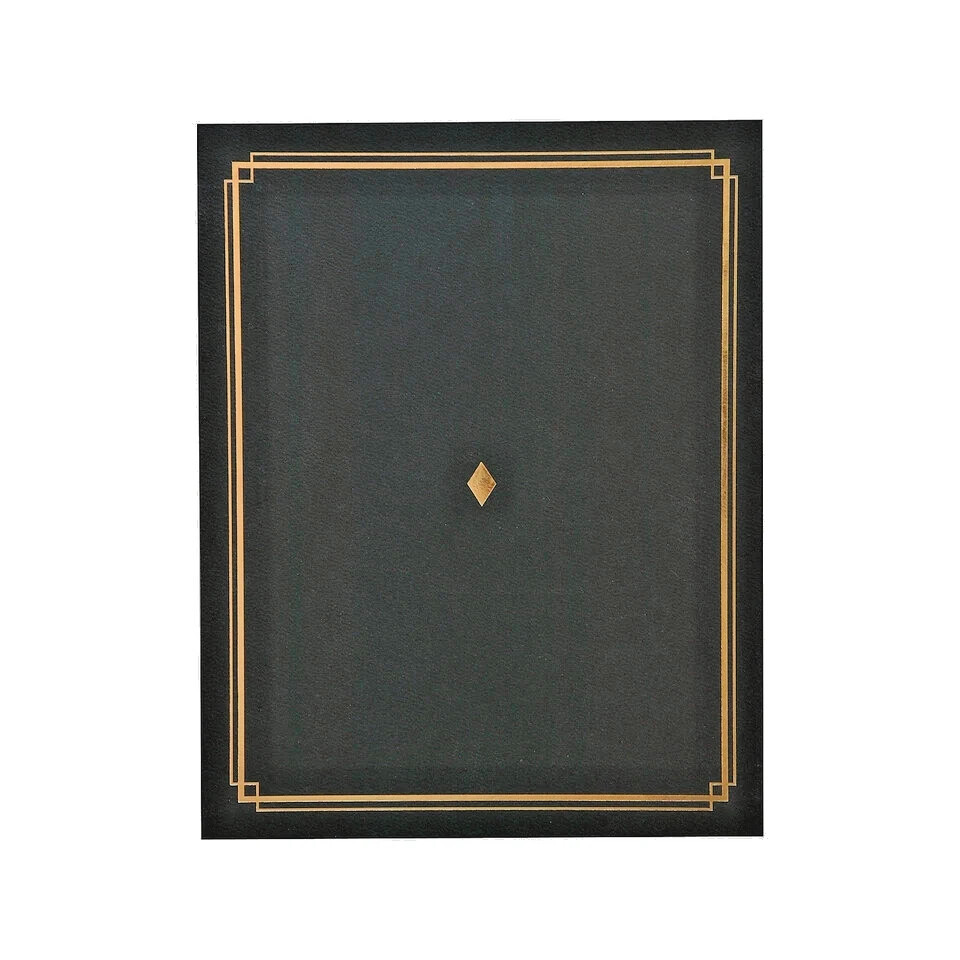 (6) Gartner Studios 8.5″ x 11″ Certificate Diploma Holder Black Gold Foil School