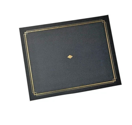 (6) Gartner Studios 8.5″ x 11″ Certificate Diploma Holder Black Gold Foil School