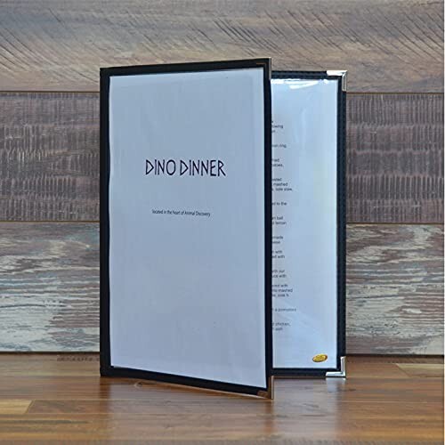 25 Pack Black Menu Covers – 2 Pages, 4 Views Fits 8.5 x 11 Inch Nickel Corners