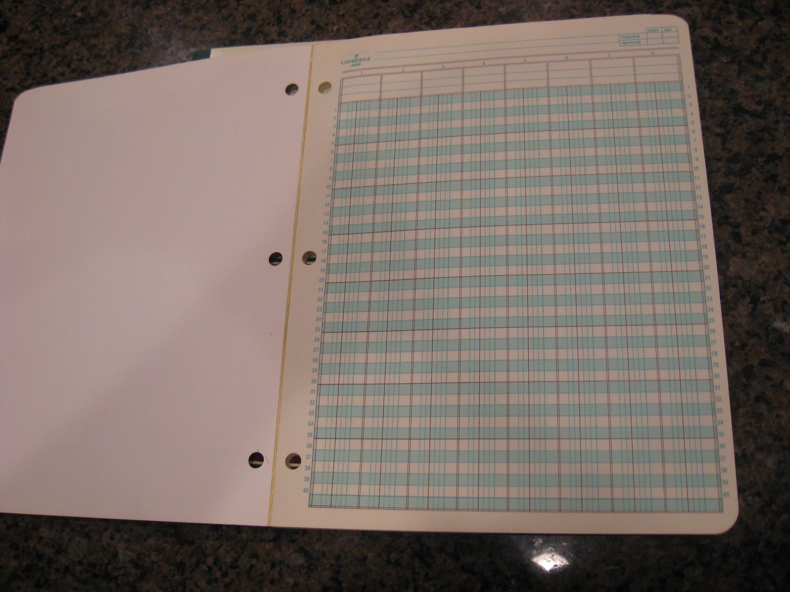 Vintage 80’s 1986 Mead CAMBRIDGE 8 & 3 Green Tint Column Pads (READ DESCRIPTION)