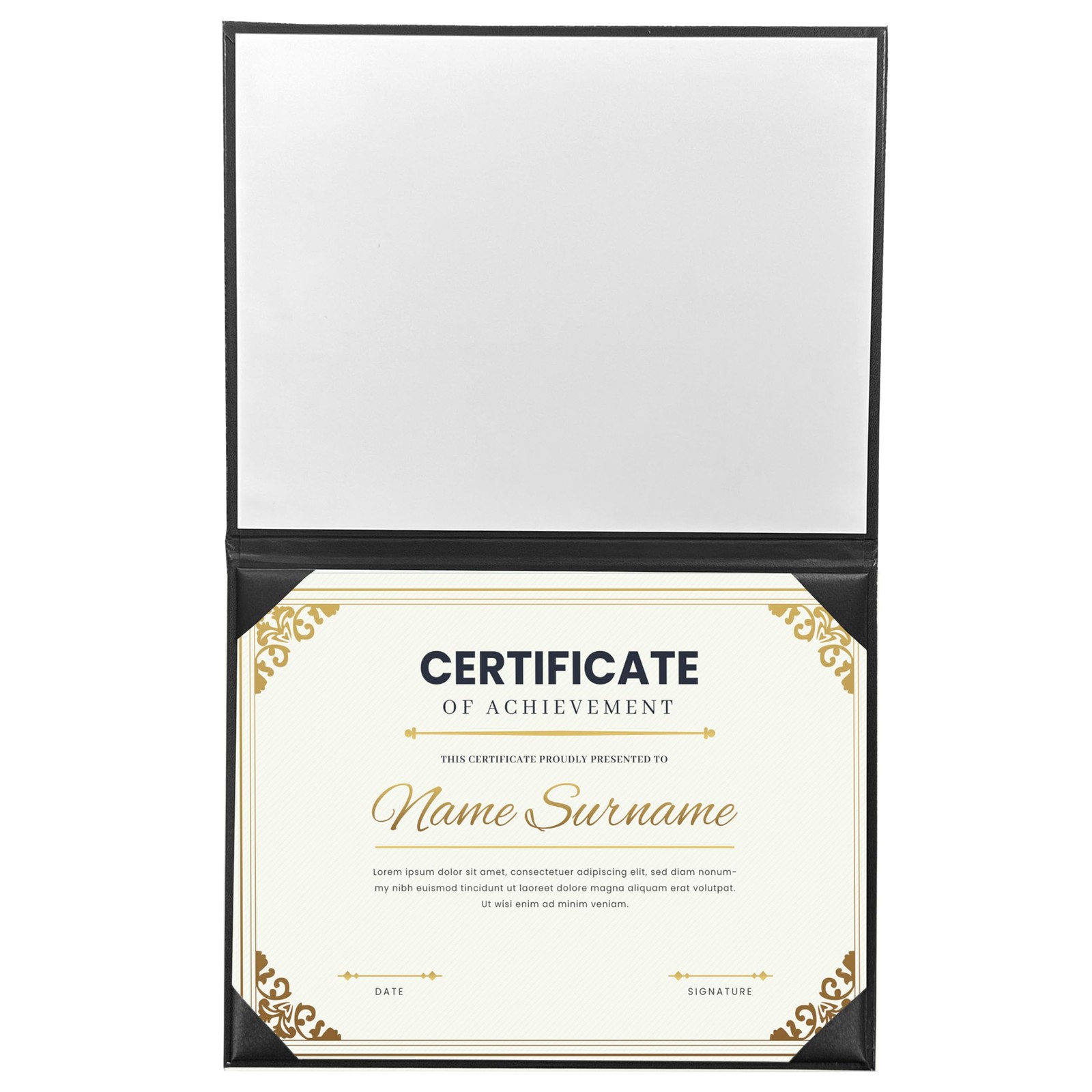 MyGradDay Imprinted Diploma Cover 8.5×11 Holder 1 Pack, Black