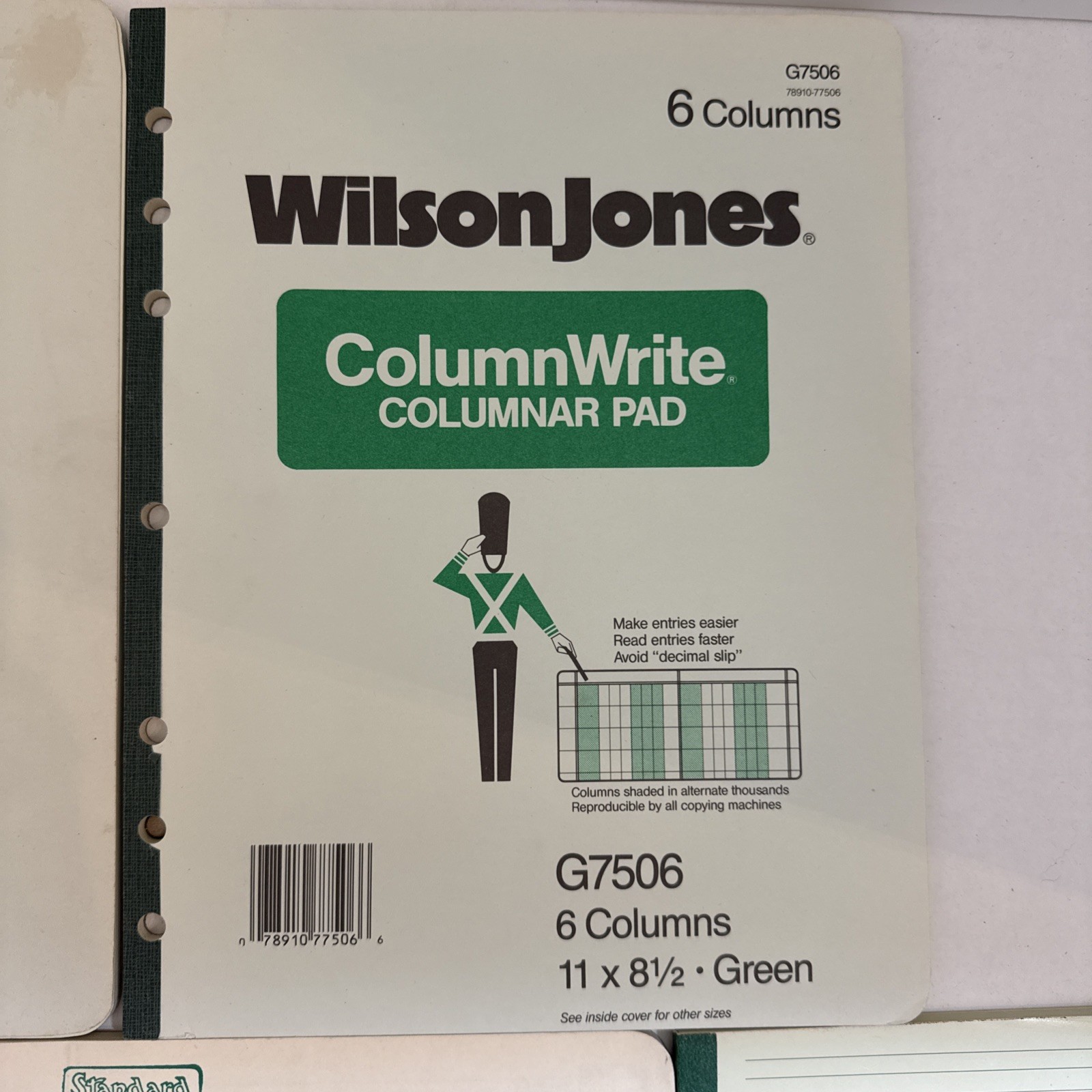 Set Of 5 Vintage Columnar Paper Pads Wilson Jones Boorum & Pease Mead 1968 1986