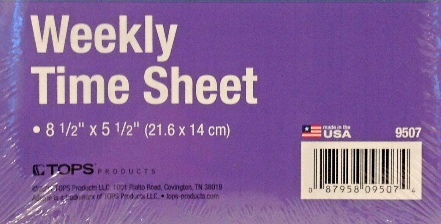 Adams Weekly Time Sheets 9507ABF 5.5″ x 8.5″ Blue/White 2 Pads of 100 Sheets NEW