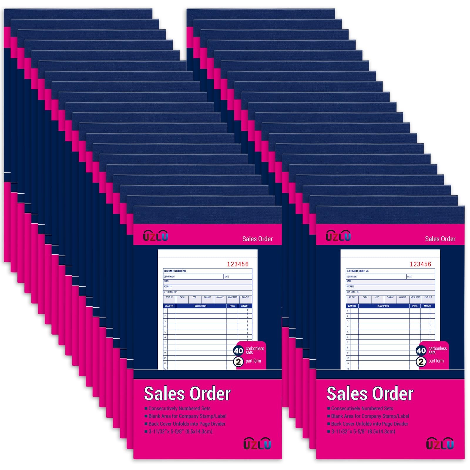 Sales Order Book 40 Pack 2-Part Carbonless White/Yellow 3-11/32×5-5/8 Inches