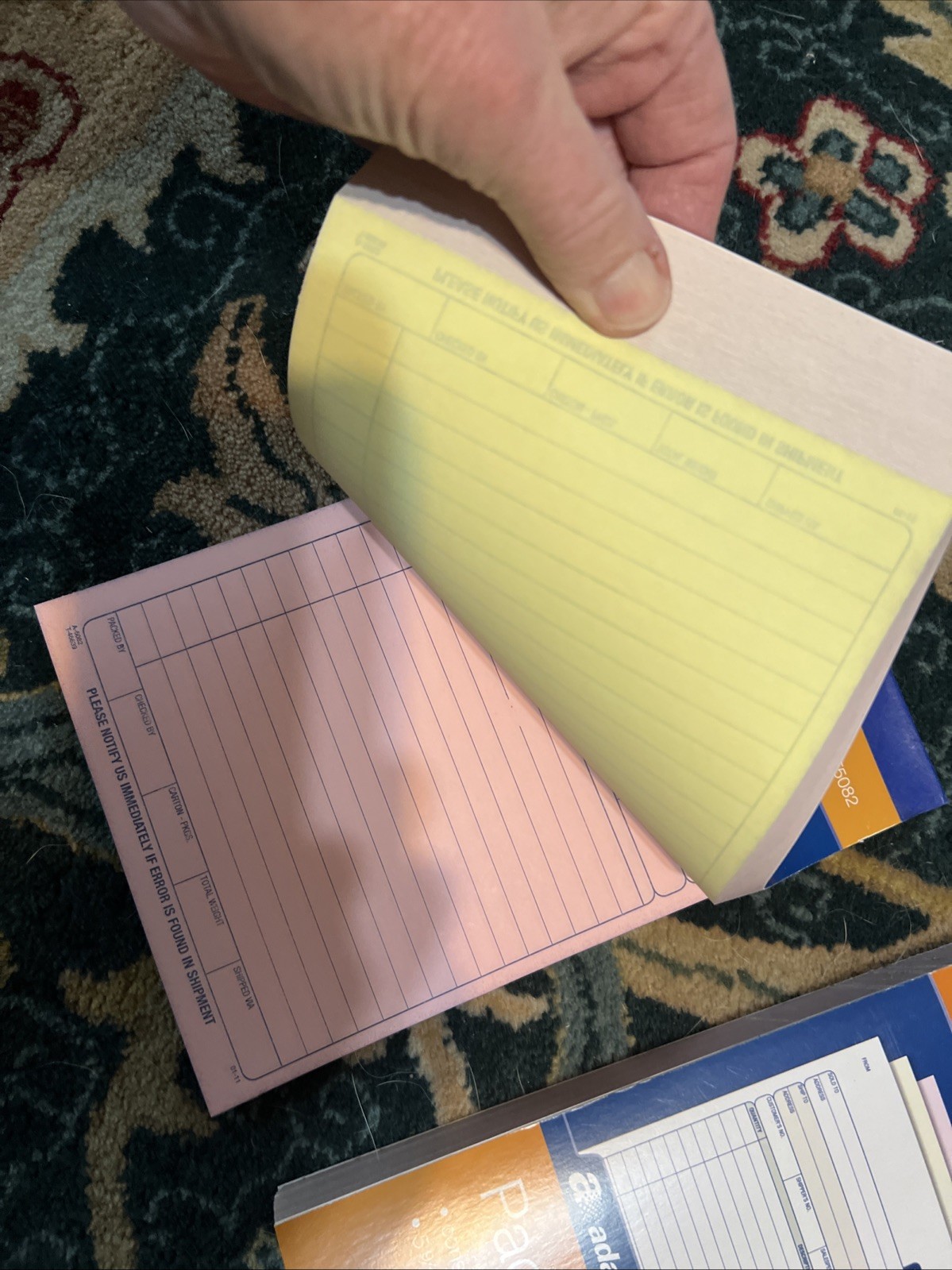 Lot of 2 Adams Packing Slip Books 3-Part Carbonless Forms 50 Sets Each