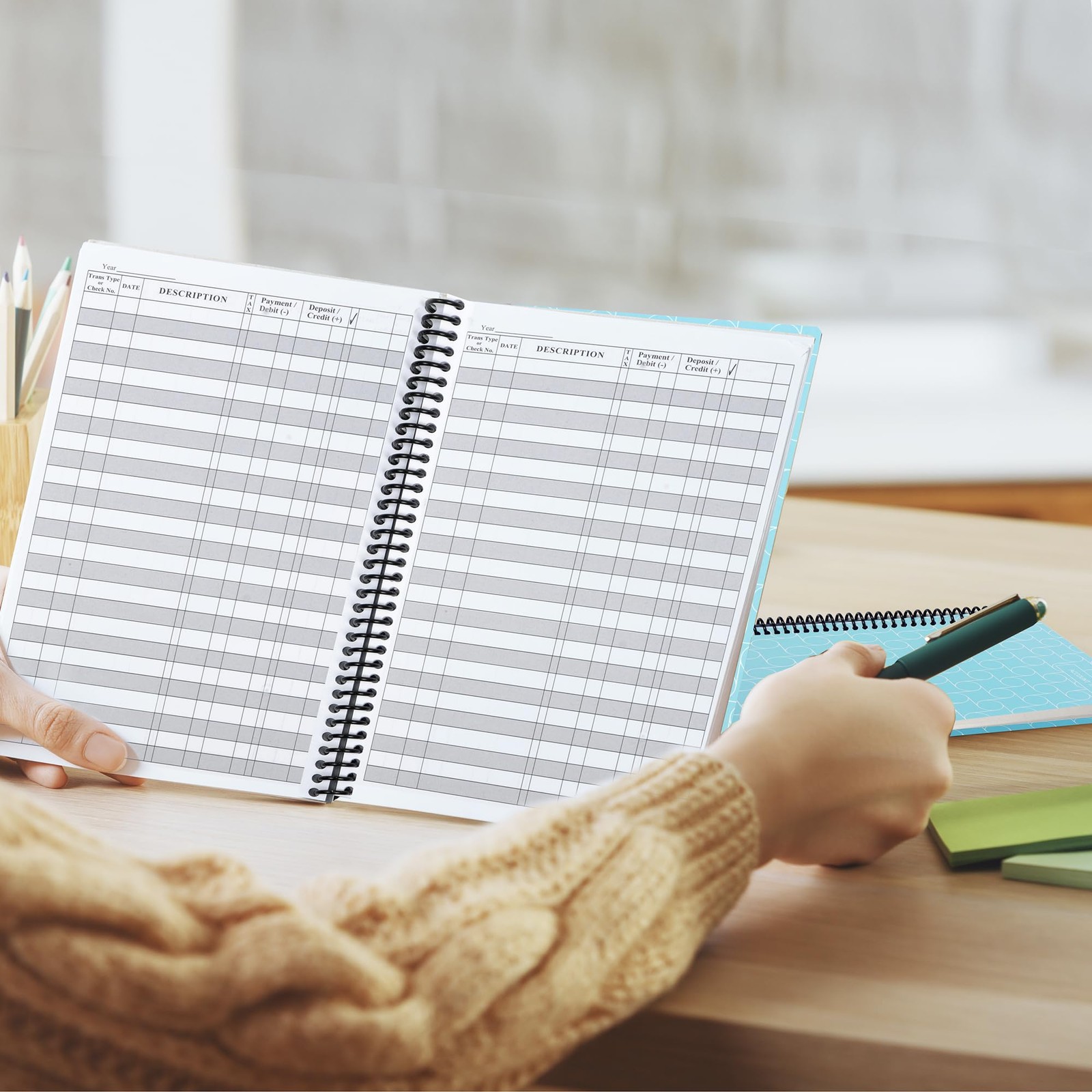 ‘s Premium Check Book Register & Debit Card Ledger Notebook Checking Account…