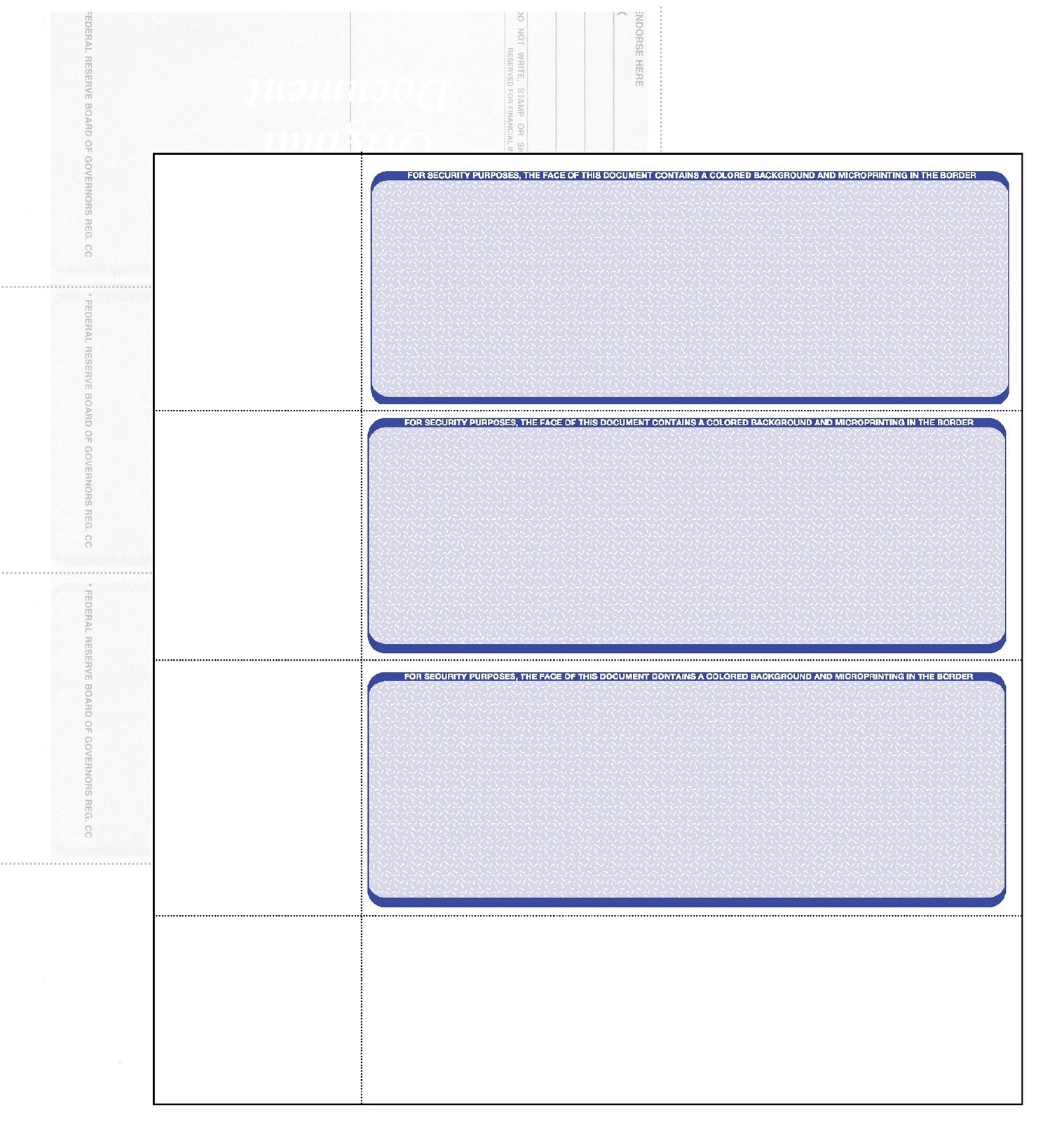 Computer Check Paper – Blank Personal 50 Sheets / 150 checks, Blue Diamond