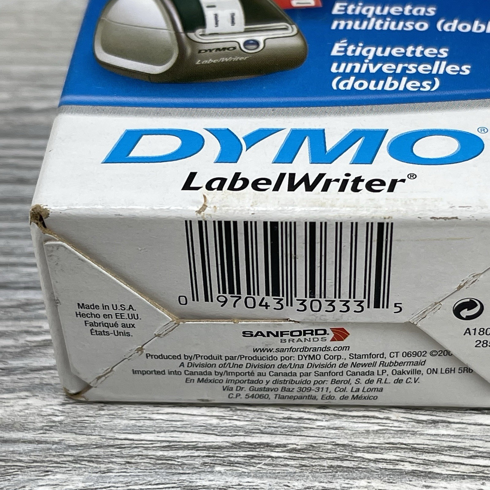 DYMO LabelWriter Multipurpose Labels 1/2 x 1 White 1000 Labels/Roll 30333