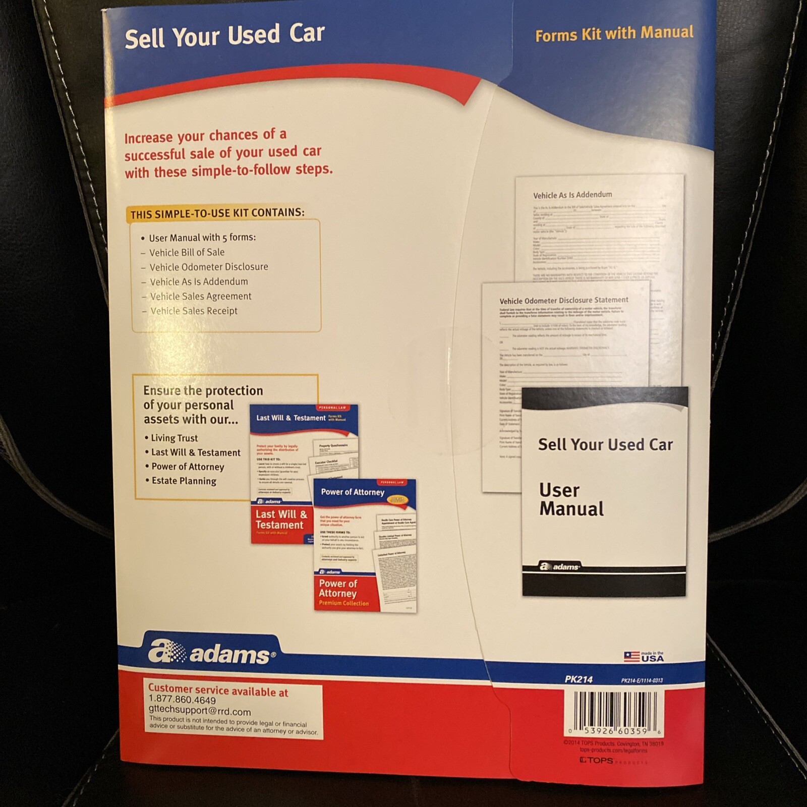 Adams Sell Your Used Car Forms Kit with Manual 