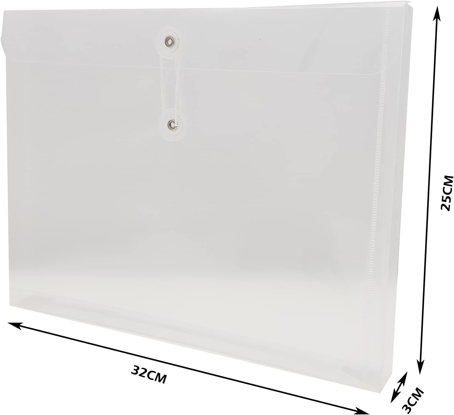 Letter A4 Size Poly String Envelope with Expandable Gusset,Clear 12 Pcs-clear