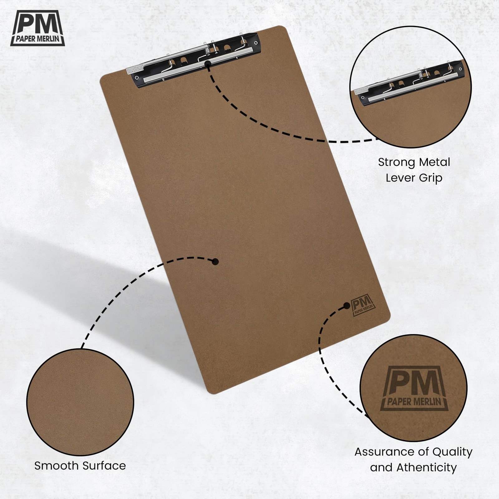 Paper Merlin Ledger Clipboard 19 X 11 MDF for 11×17 Legal Brown