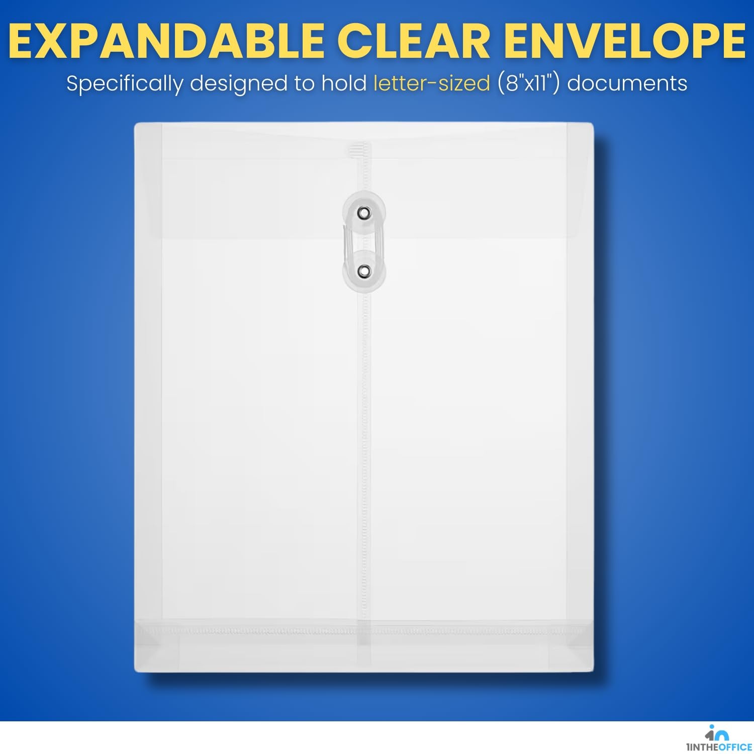 1InTheOffice Poly Envelopes with Top Opening, Letter, Clear