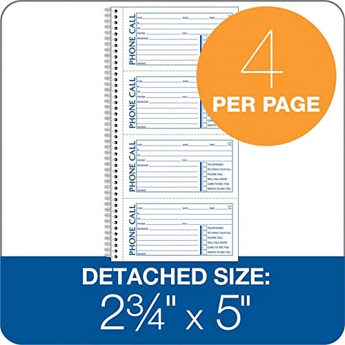 Adams Phone Message Book, Carbonless Duplicate, 5.50 x 11 Inches, 4 Sets per