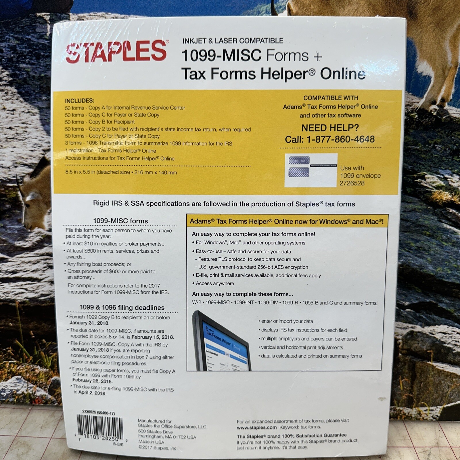 Staples 2017 1099-MISC Forms tax form helper Online 50 5 piece sets PC / Mac USA