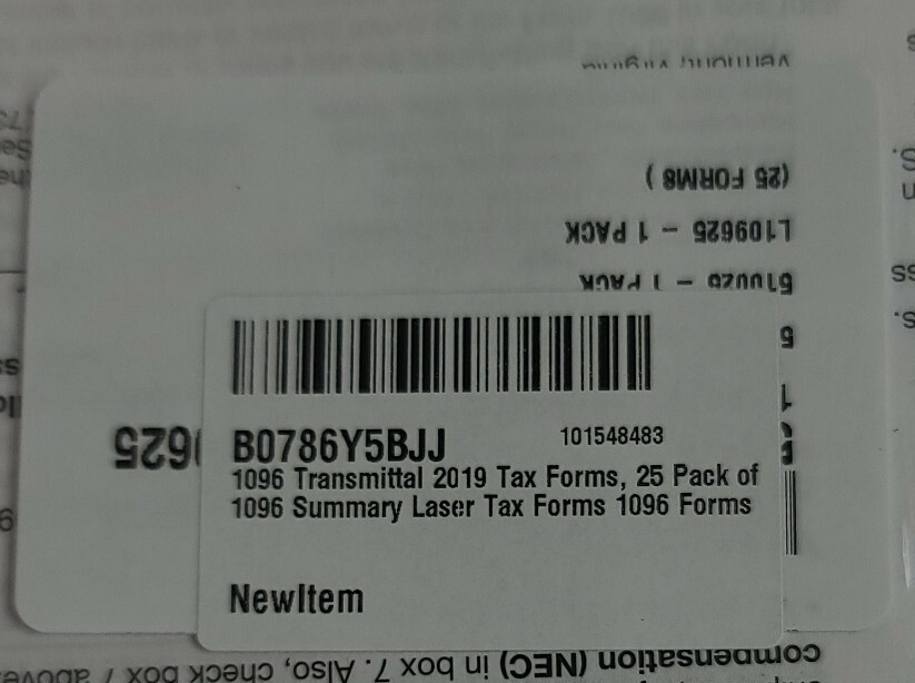 25-pack-Transmittal 2019 Tax Form 1096 Summary Laser Tax Forms 1096 Forms