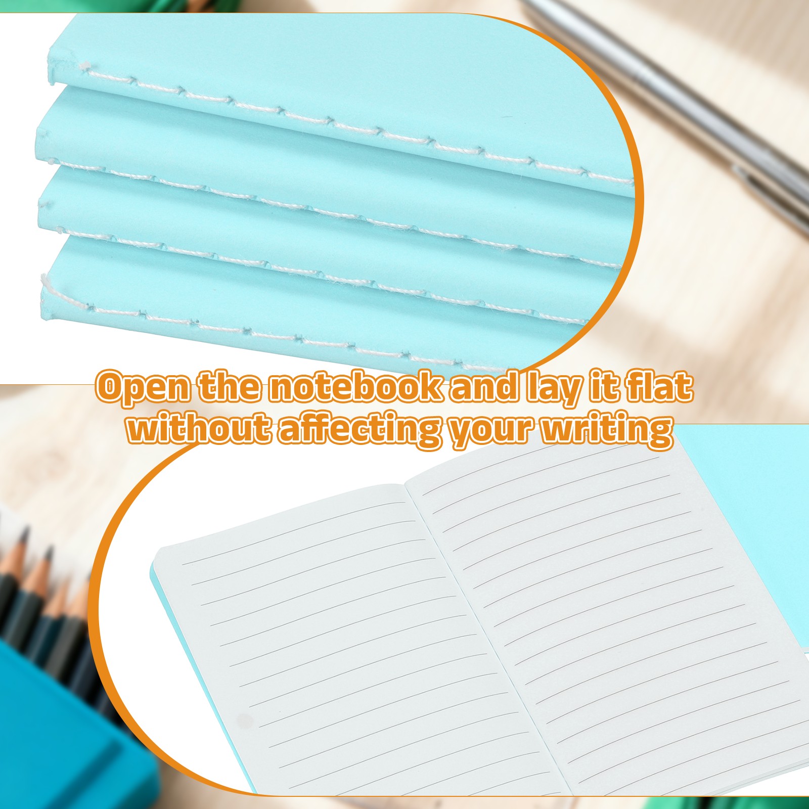 6 Pack A6 Notebook, A6 Journal Mini Notebook Pocket Kraft,Light Blue