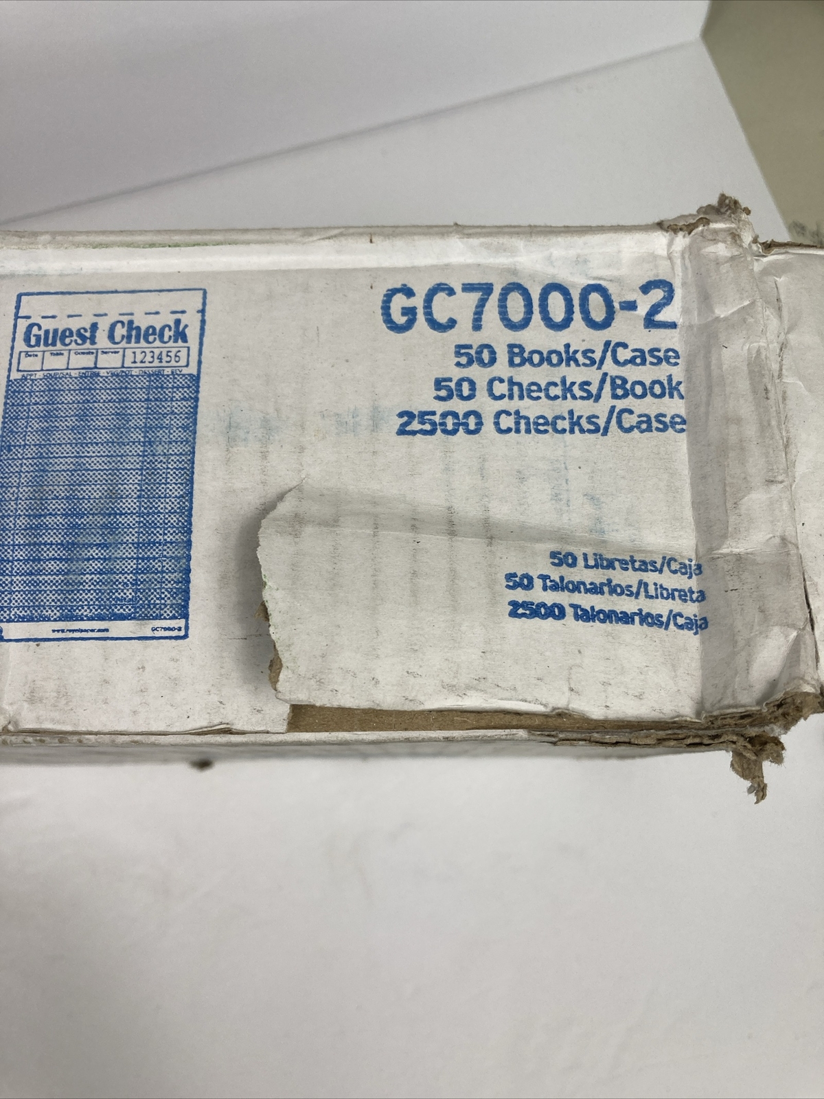 Royal Guest Check Book Carbonless Duplicate 3.4”x 6.75” 50/Book 50 2500 Total