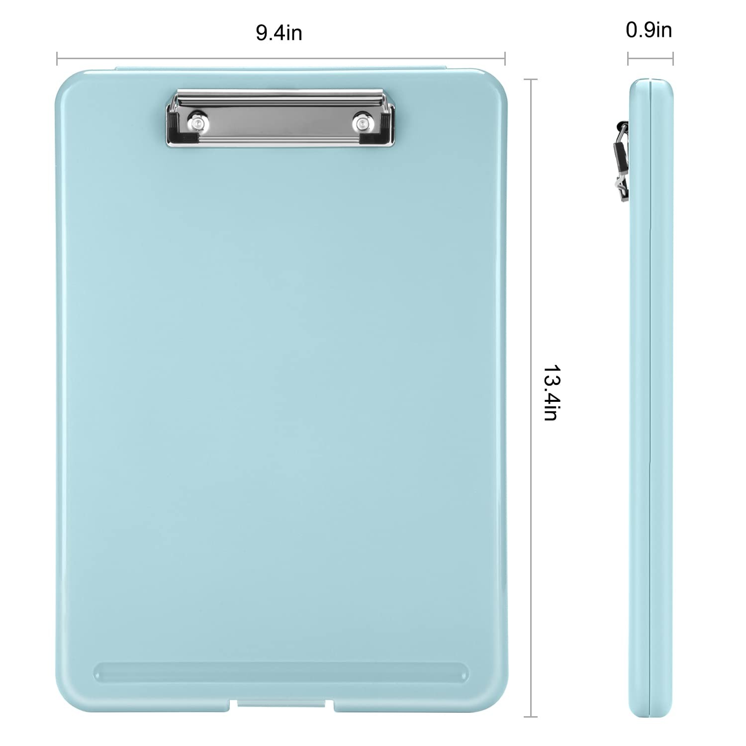 Sooez Clipboard with Storage, Plastic Nursing Clip Board, 8.5″ x A-haze Blue