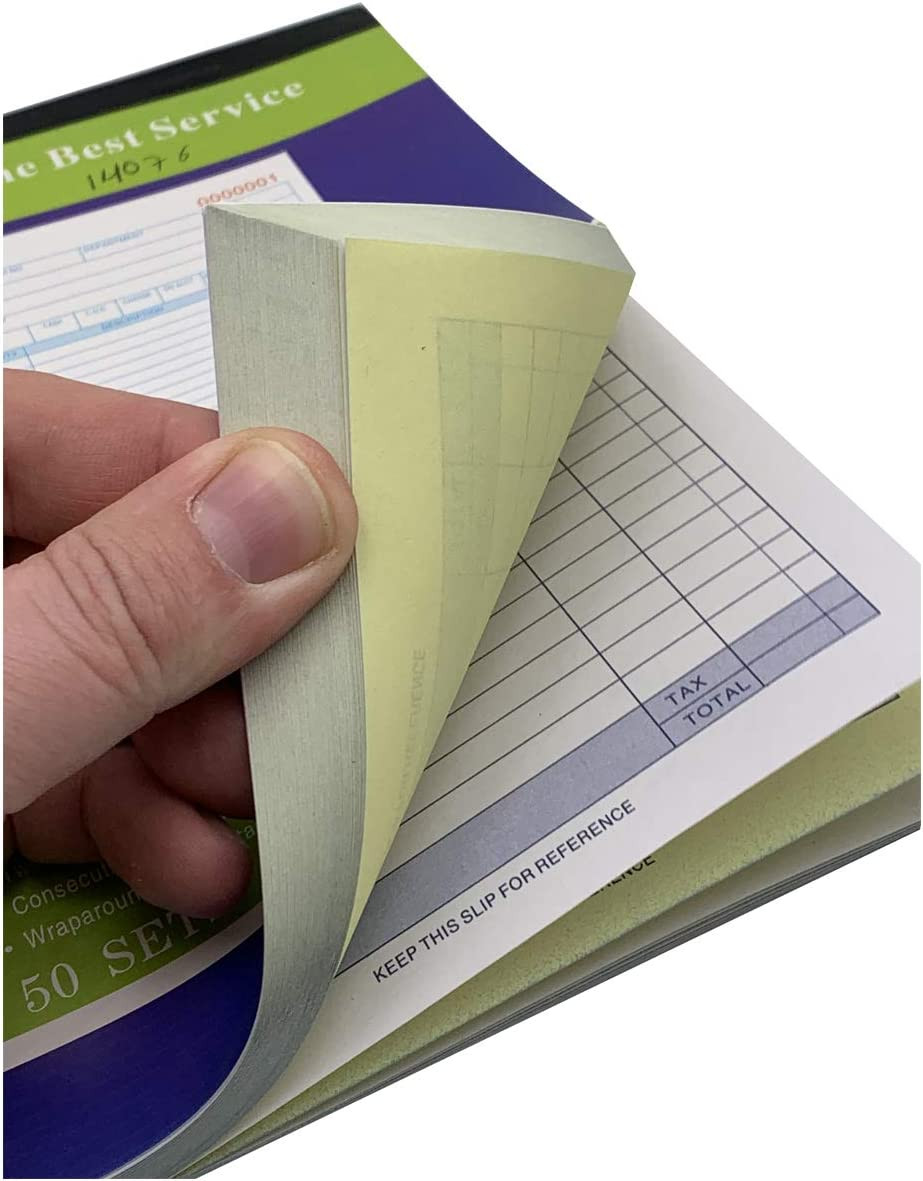 5 Pack Large Sales Order Book Receipt Invoice Duplicate Carbonless 50 Sets 5.9/1