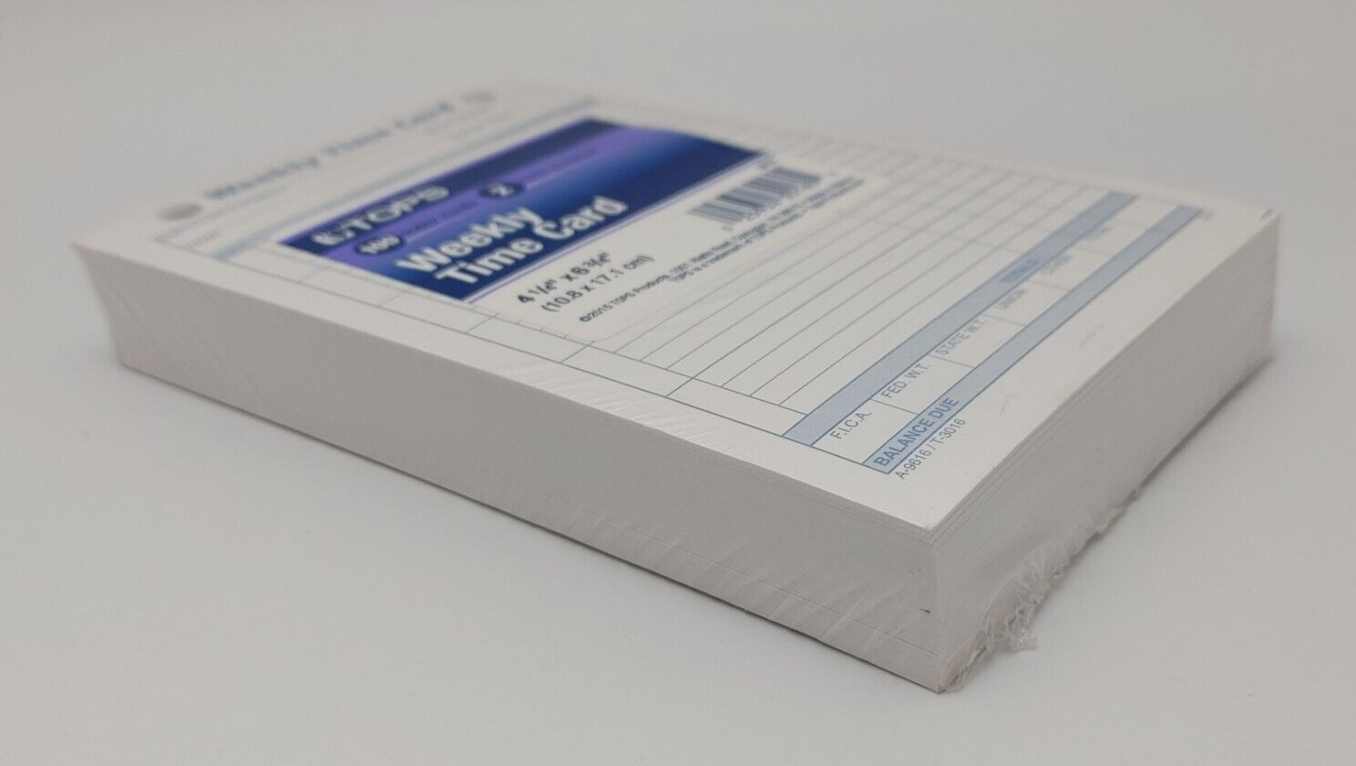TOPS Employee Weekly Time Card 100 Pack 2 Hole Punched 4 1/4″ X 6 3/4″