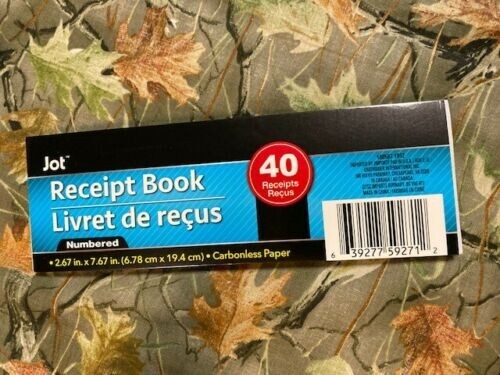 NEW Numbered Receipt Book Carbonless 40 Sets Duplicate Copy FREE SHIPPING