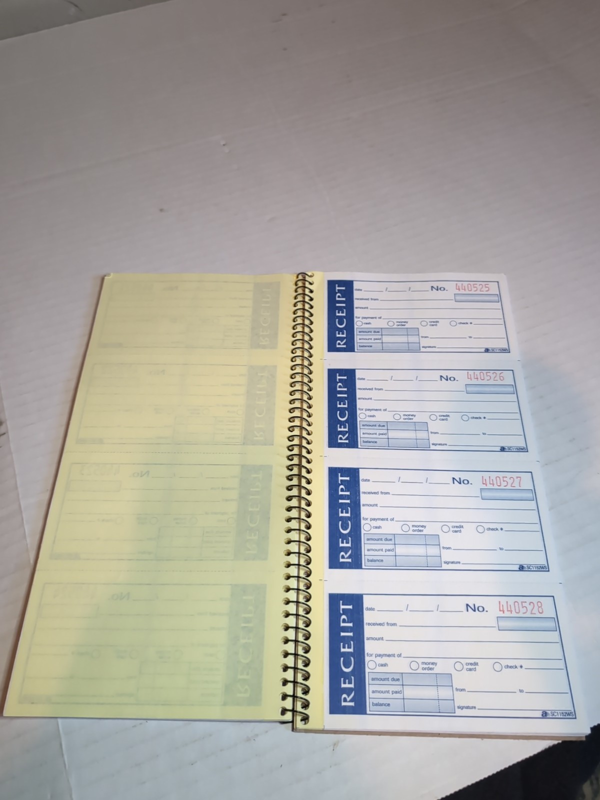 Write and Stick Self Stick Removable Receipts Book 2 Part Carbonless Set