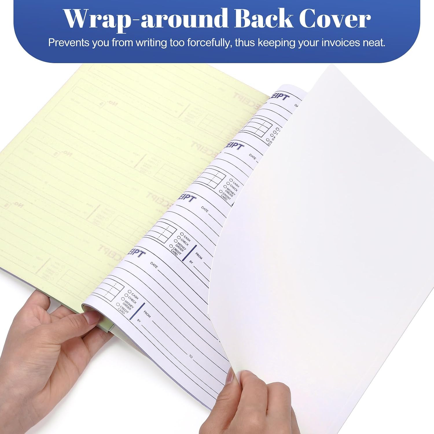 6 Pack Receipt Books with Carbon Copies, Rent Receipt Book, 2-Part Carbonless, 7