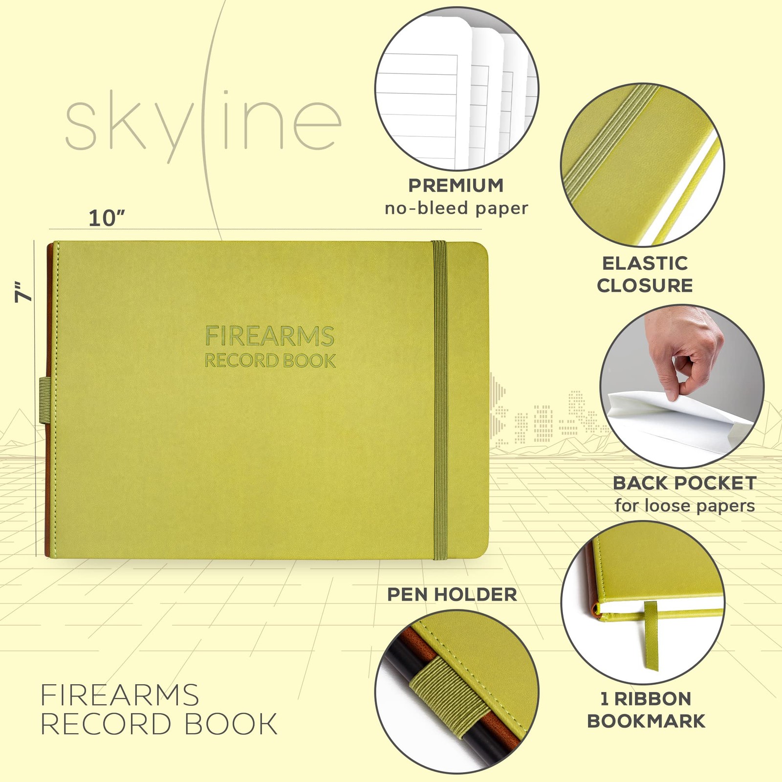 Skyline Firearms Acquisition & Smaller Than A4 (10″ x 7″), Olive Green