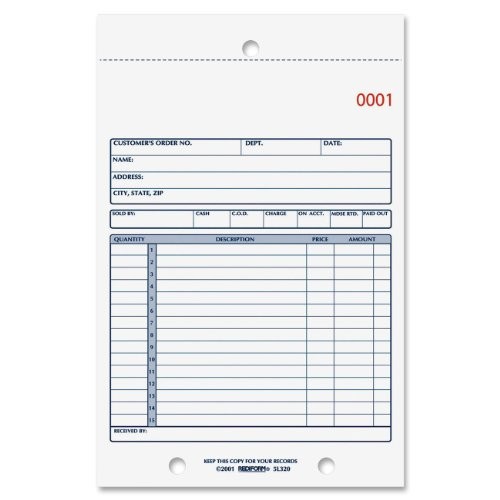 Rediform 5L320 2-Part Carbonless Sales Forms 50 Sheets 7.87″x5.5″