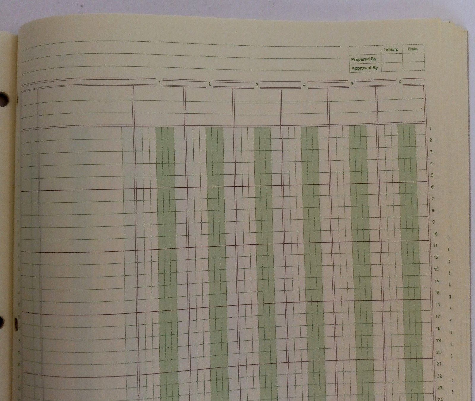 Ledger Pad 6 Columns 8.5 x 11 inch 50 Sheets Blank Lot of 2