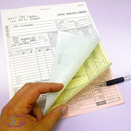 HVAC Service Order Invoice 3 Part Carbonless 100 Pack Repair Detail Forms