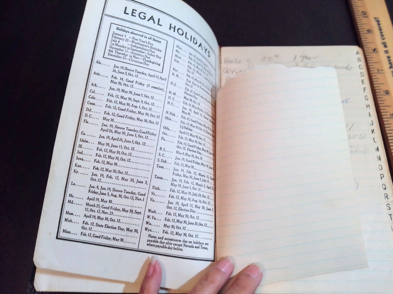 Vintage Ledger Book 1950 from National Blank Book Co. USA journal diary