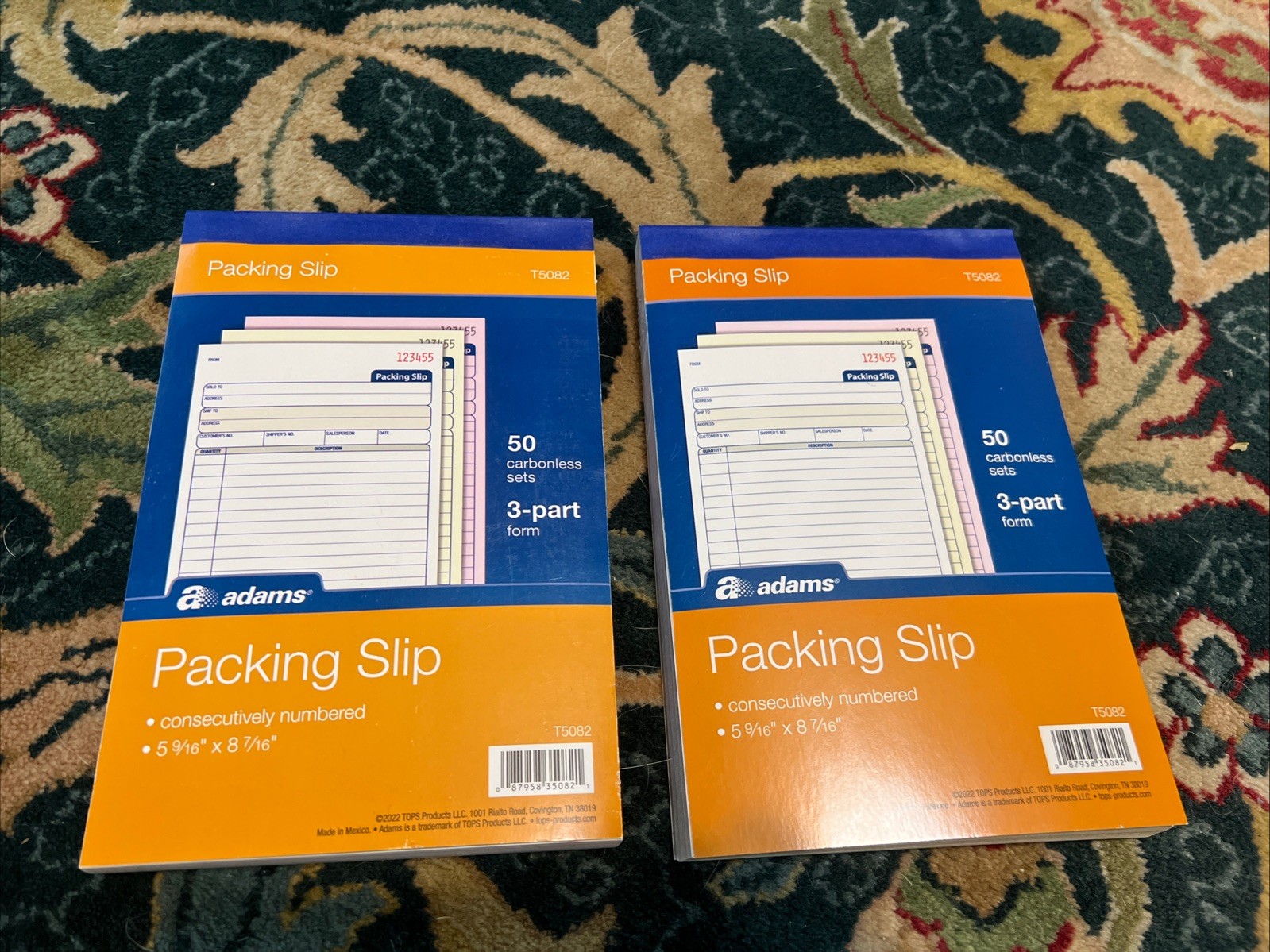 Lot of 2 Adams Packing Slip Books 3-Part Carbonless Forms 50 Sets Each
