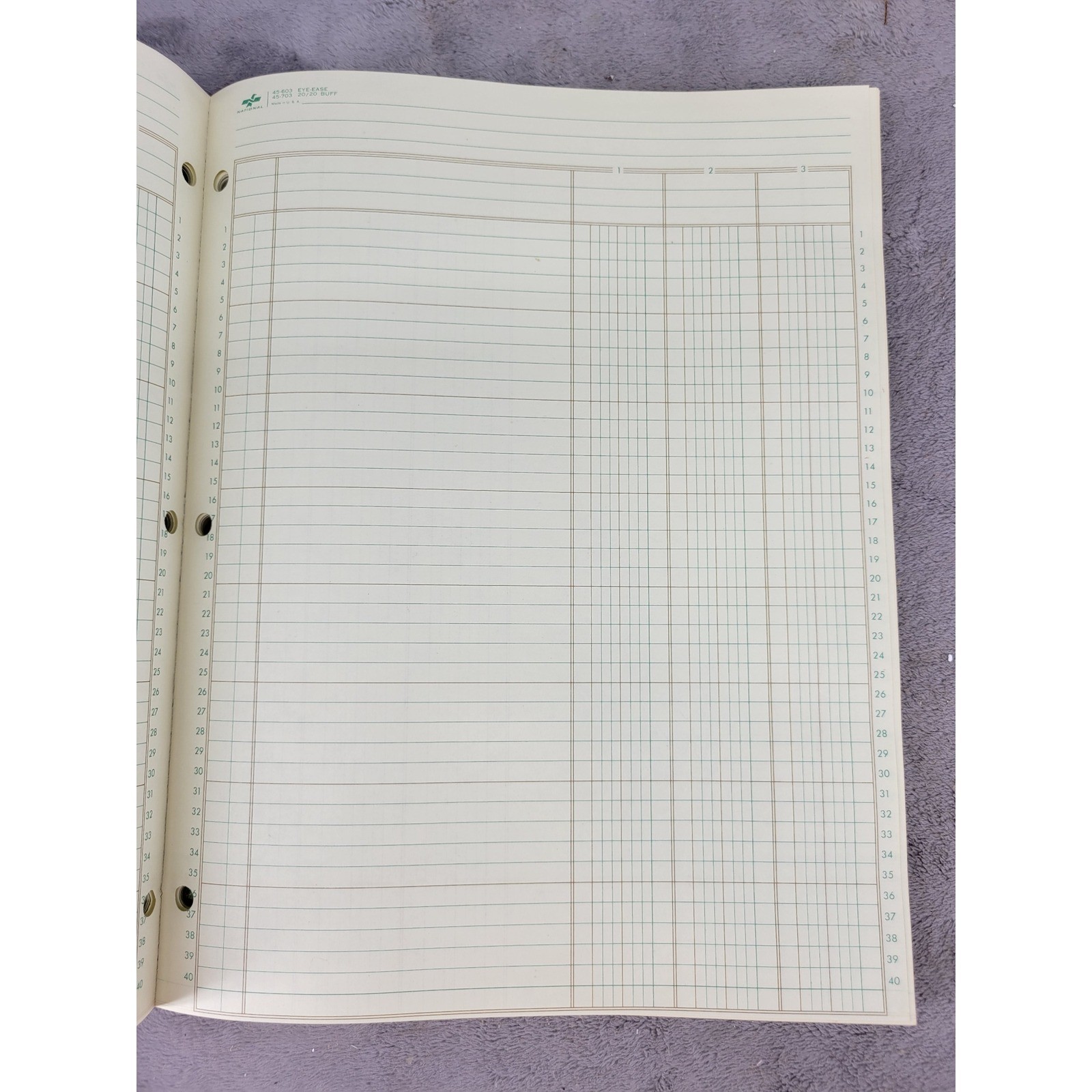National 45-603 Eye-Ease Analysis Pad 3 Columns 11×8.5 50 Sheet Green Made in US