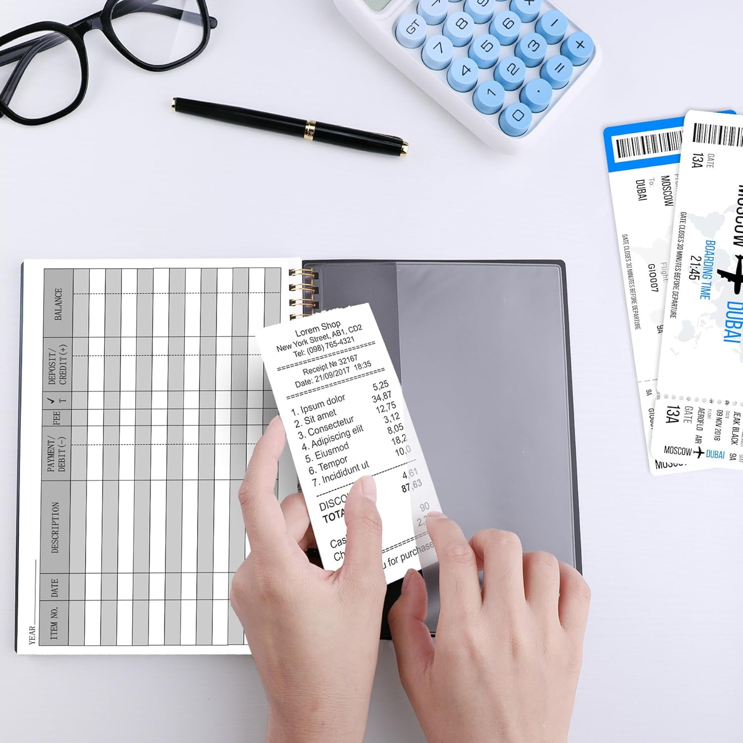 HAUTOCO Check Registers for Personal Checkbook, Transaction Expense Ledger Log B