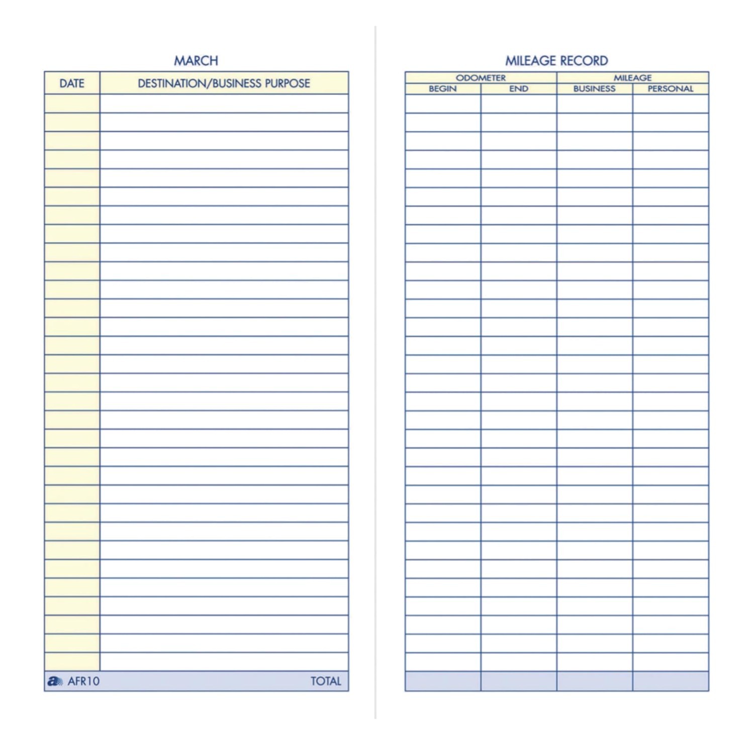 Vehicle Mileage Book, 3 1/4″ x 6 1/4″