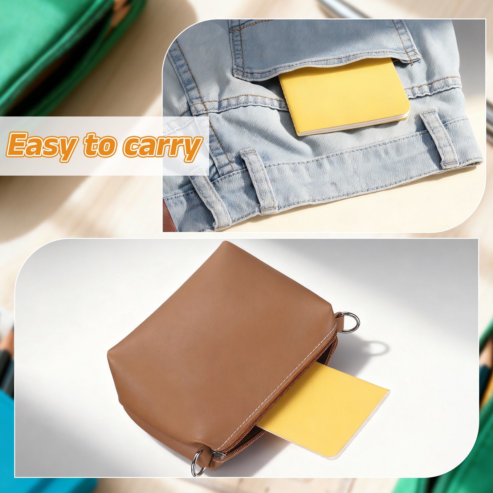 4 Pack A6 Notebook, A6 Journal Mini Notebook Pocket Kraft,Orange