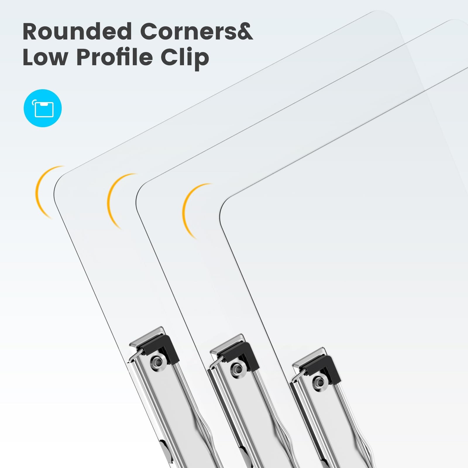 Macroclo Horizontal Plastic Clipboards, Clear 8.5 x 11 Clip Board