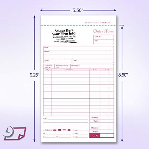 NCR Carbonless Order Forms, Bound Wraparound Cover, 50 5-1/2 x 8-1/2″ – 2 Part