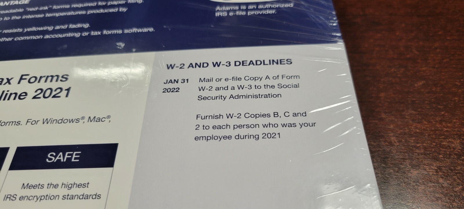 2021 40 EMPLOYEE ADAMS W-2 W2 KIT 6-PART IRS TAX FORMS LASER INKJET + ENVELOPES