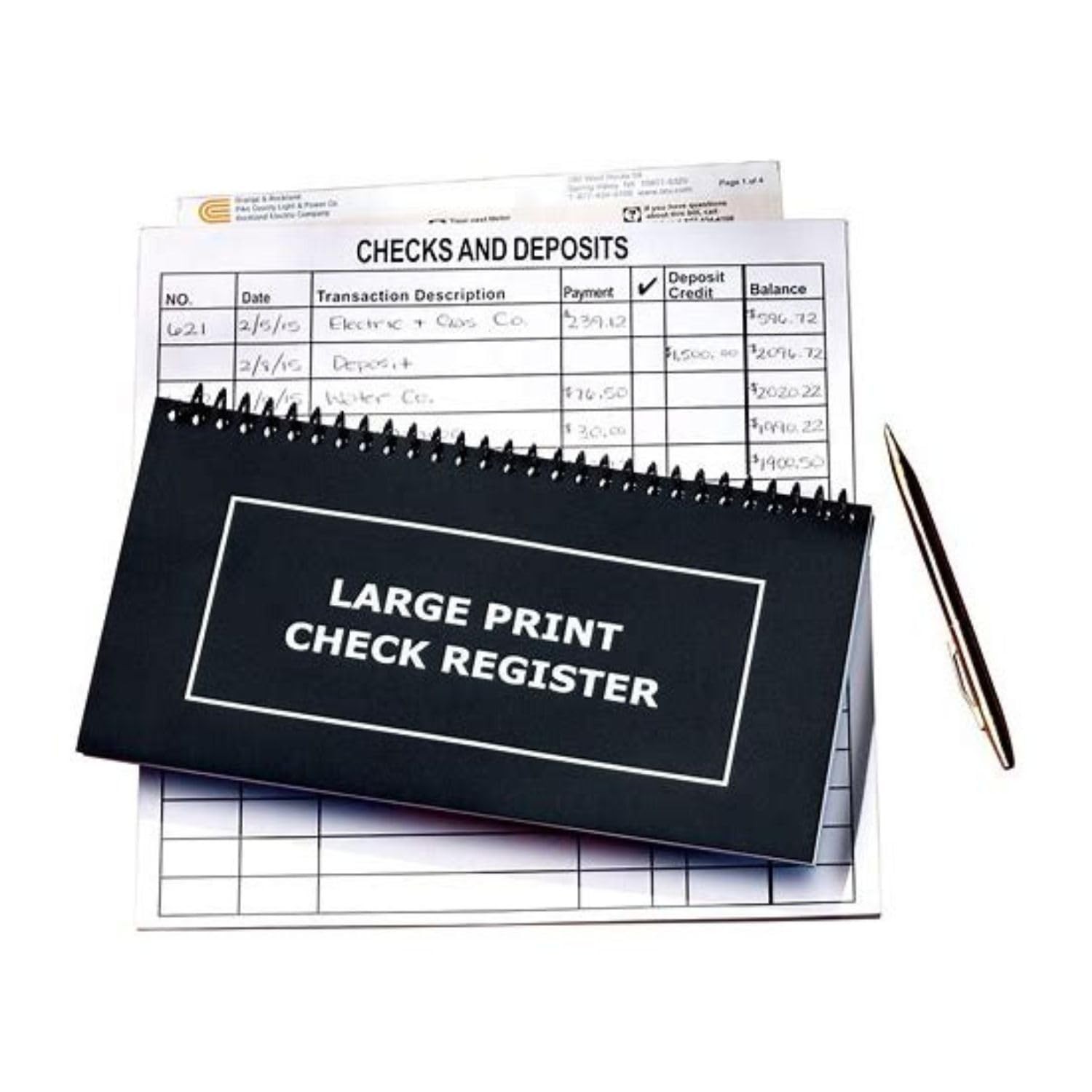 Jumbo Print Check Register Book – Large Print, Easy-to-Read, Spiral Bound, 56…