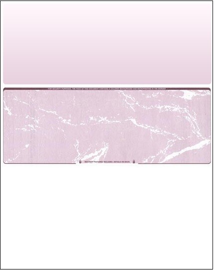 2500 Blank Check Stock Paper – Check in Middle – Burgundy Marble