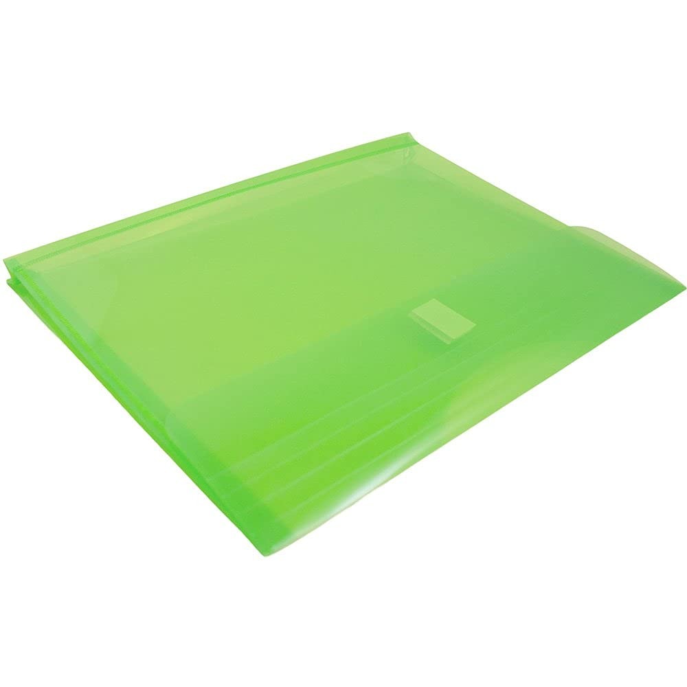 JAM PAPER Plastic Expansion Envelopes with Hook & 1″ Expansion, Lime Green