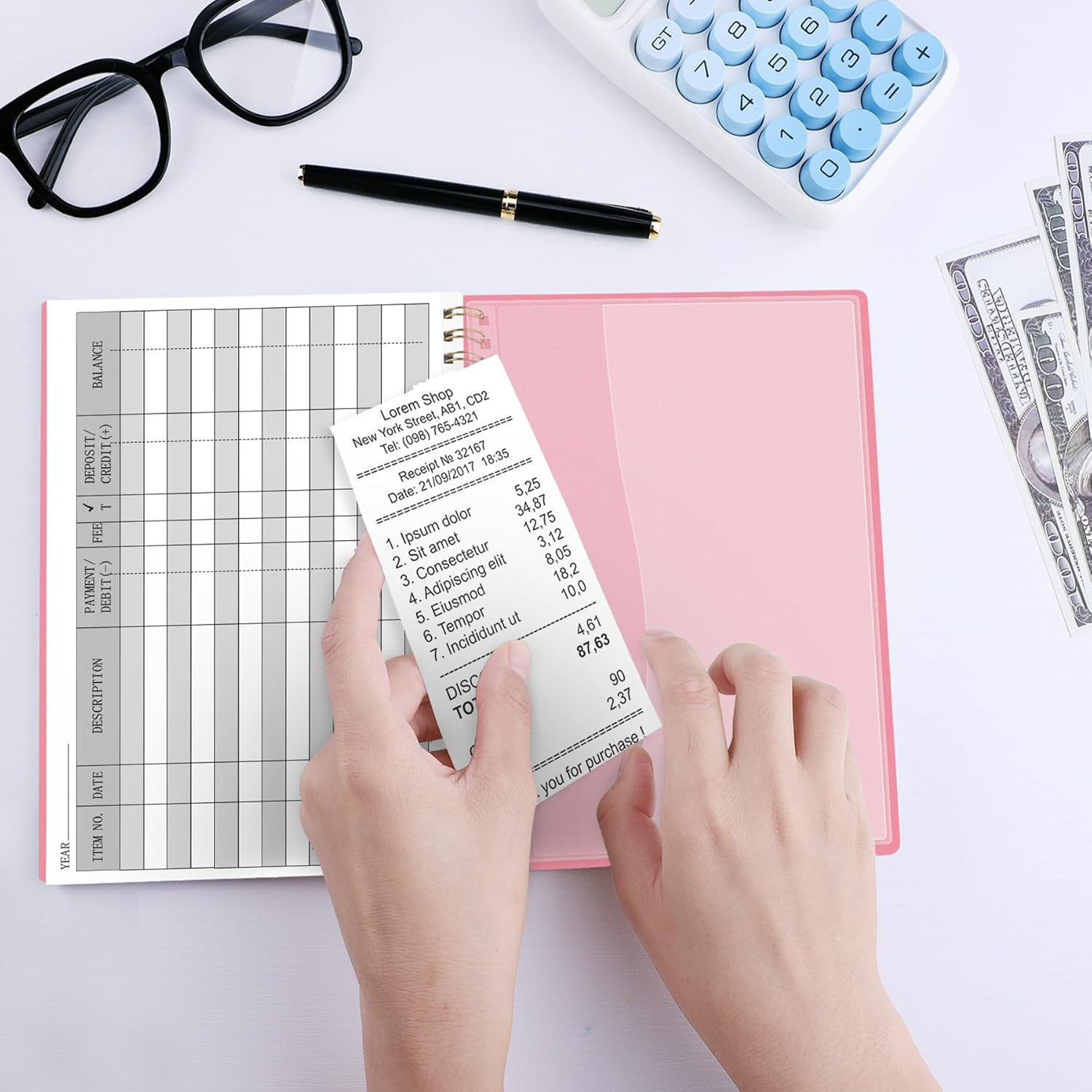 Check Registers for Personal Checkbook, Transaction Expense Ledger Log Book for
