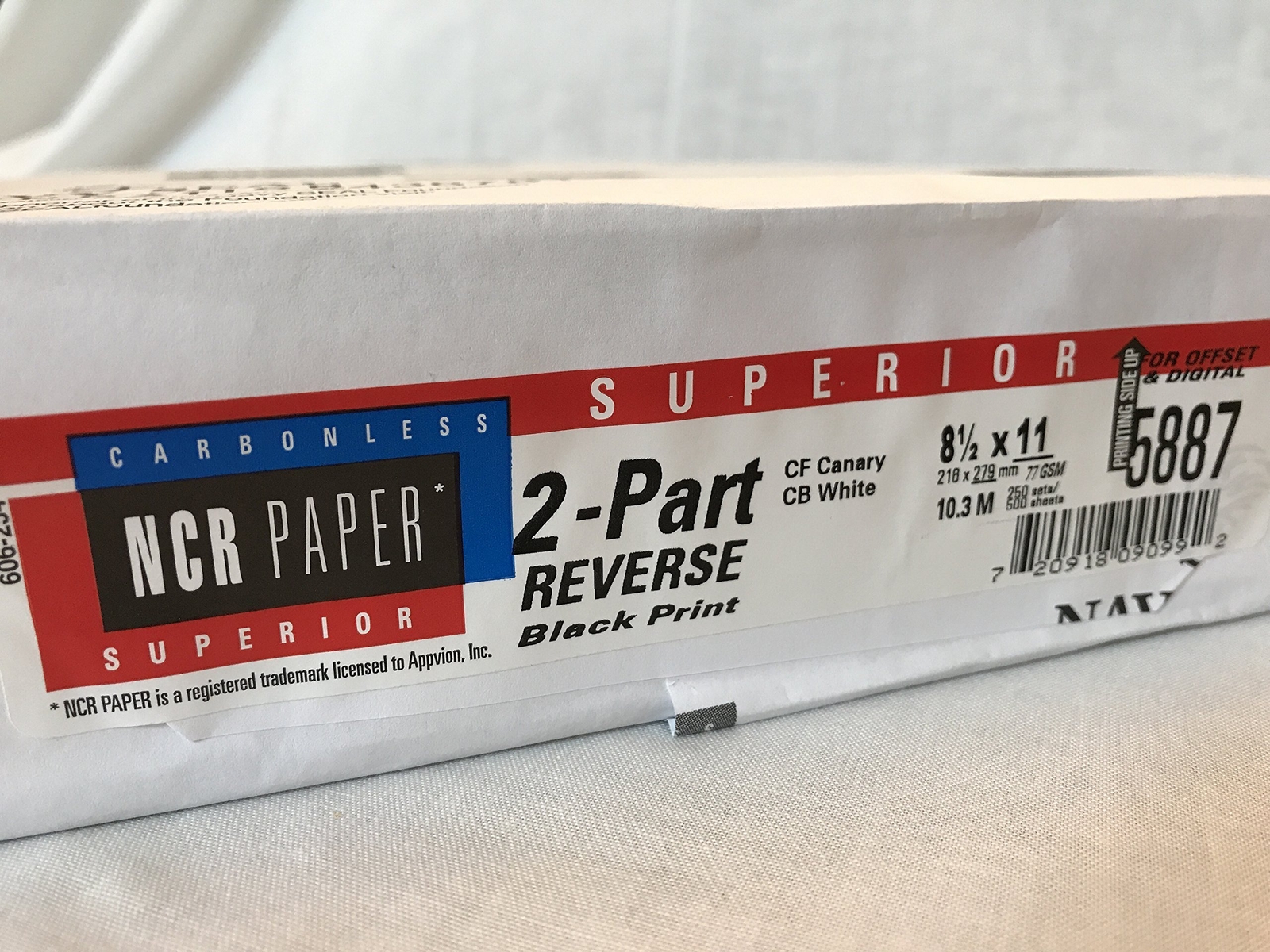250 Sets NCR Paper 5887 Collated 2 Part White Canary Letter Size Carbonless P…