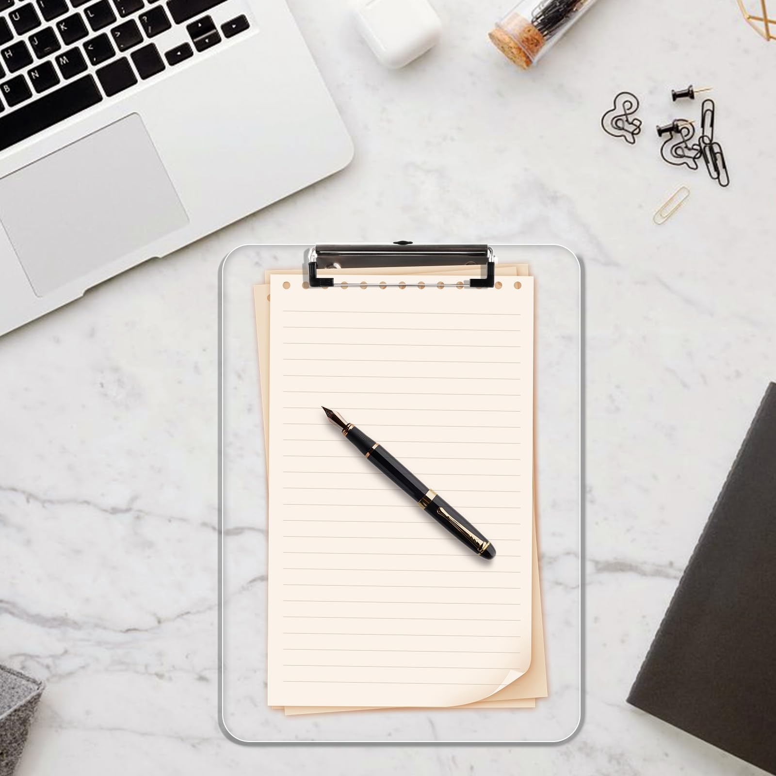 Macroclo 2 Pack Plastic Clipboards, A4 Acrylic Clear Board 8.5×11