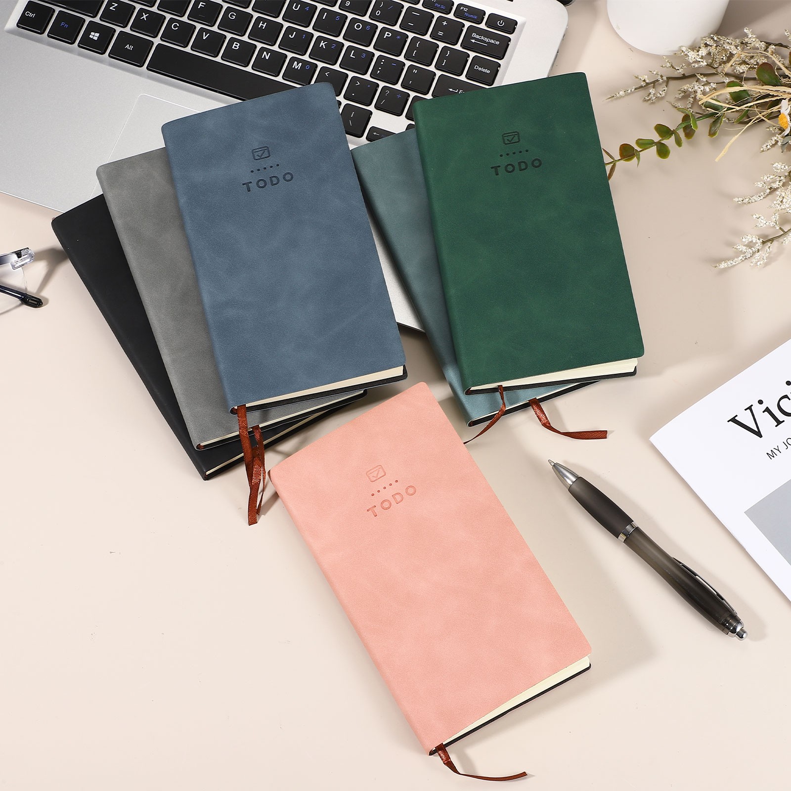 2Pcs to Do Notebook, A6 6.8 x 3.7″ Daily Planner Notebook, Sky Blue/Dark Blue